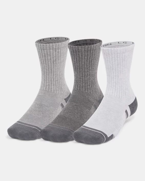 UA Performance Cotton Unisex 3-Pack Mid-Crew Socks