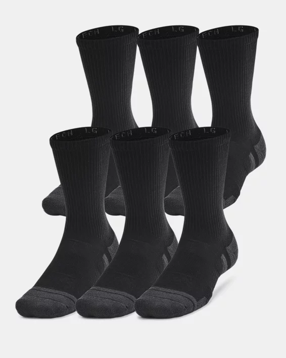 UA Performance Tech Unisex 6-Pack Crew Socks