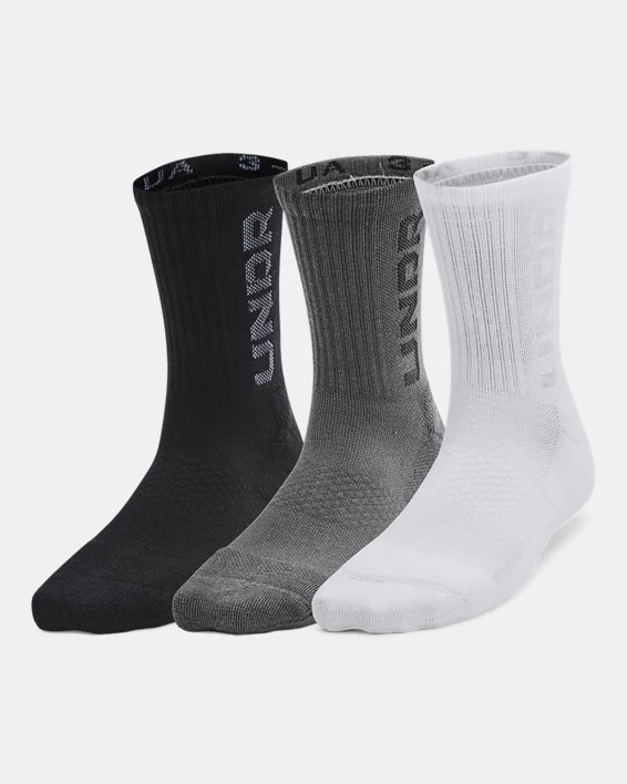 UA Zone Kids 3-Pack Mid-Crew Socks