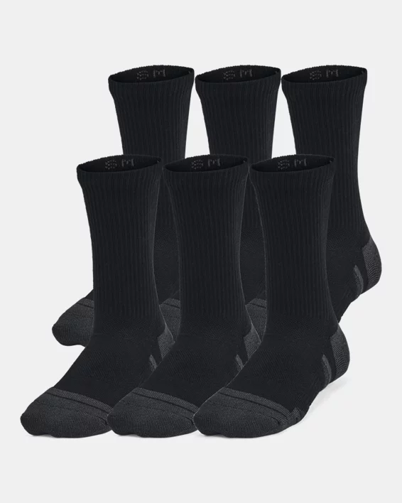 UA Performance Tech Kids 6-Pack Crew Socks