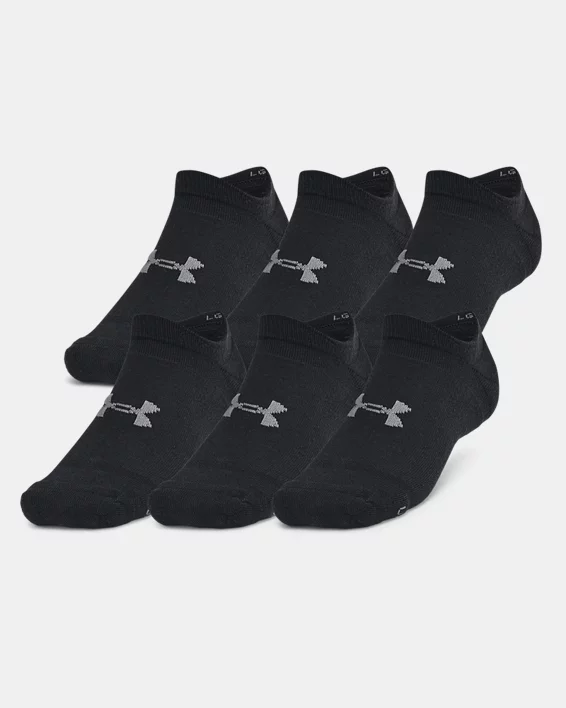 UA Essential Cushion Unisex 6-Pack No Show Socks