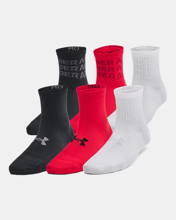 UA Essential Kids 6-Pack Quarter Socks