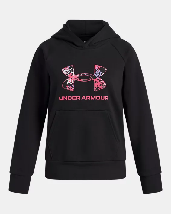 UA Rival Fleece Big Logo Print Fill Girls Hoodie