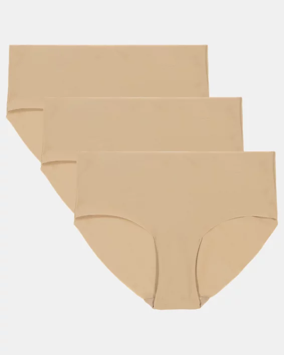 UA Essential Stretch Womens 3-Pack No Show Hipster Underwear
