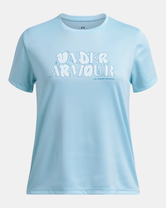 UA Tech Wordmark Girls Short Sleeve