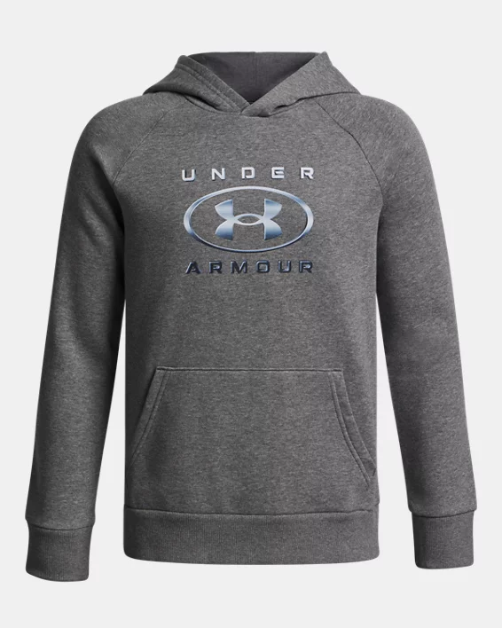 UA Rival Fleece Chrome Logo Boys Hoodie