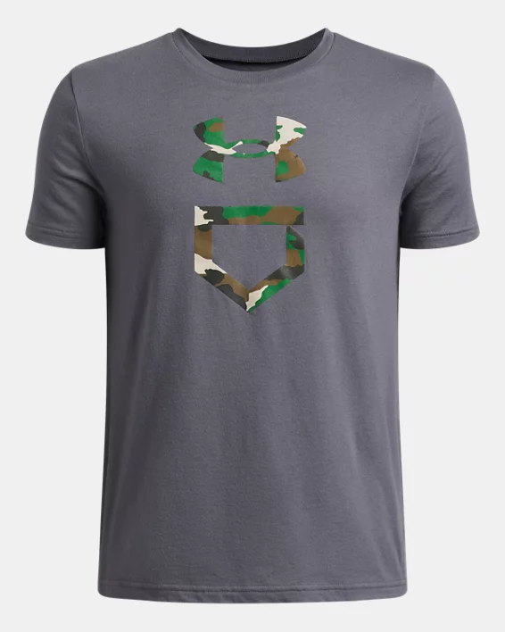 UA Baseball Camo Plate Boys Short Sleeve