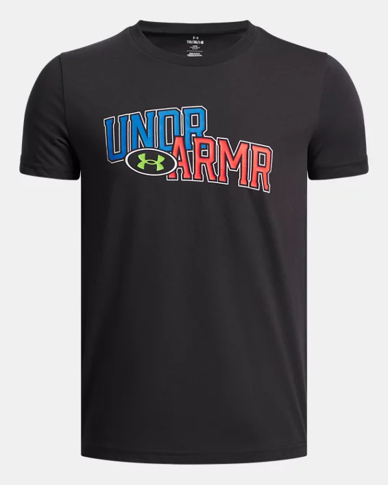 UA Overlay Wordmark Boys Short Sleeve