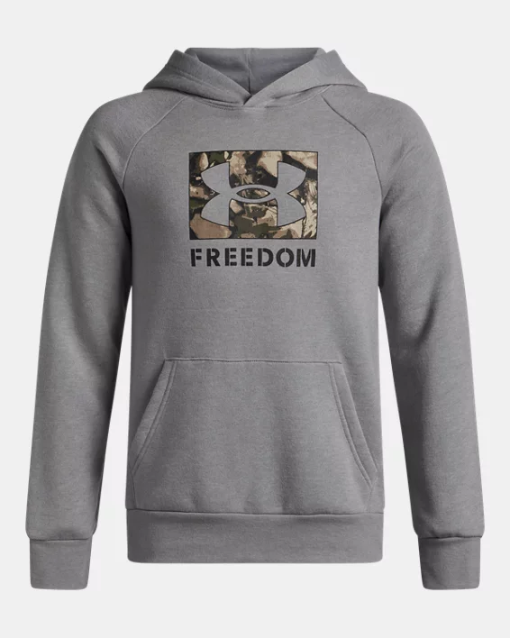 UA Freedom Big Flag Logo Boys Hoodie
