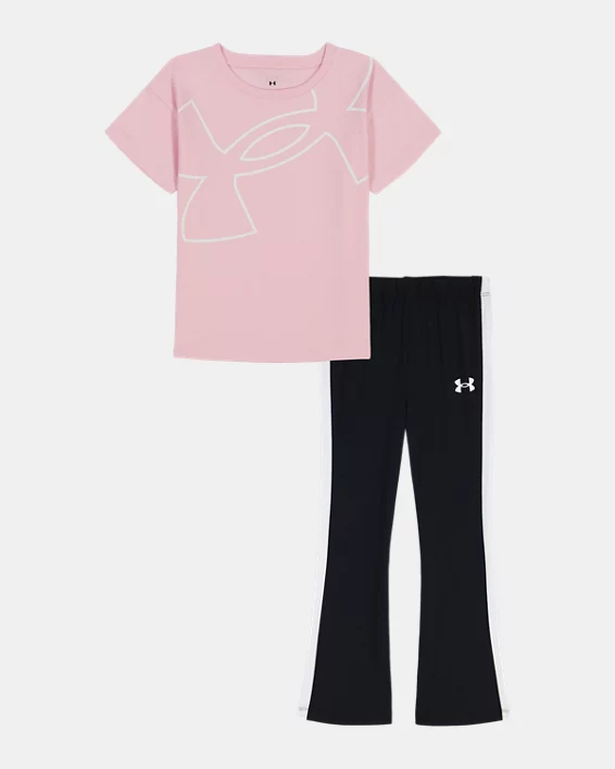 UA Big Logo Infant Girls Short Sleeve & Yoga Pants Set
