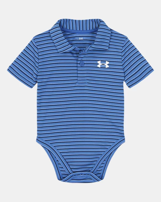 UA Stripe Polo Newborn Boys Bodysuit