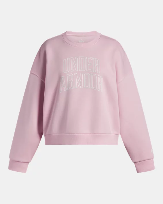 UA Rival Fleece Varsity Girls Oversized Crew