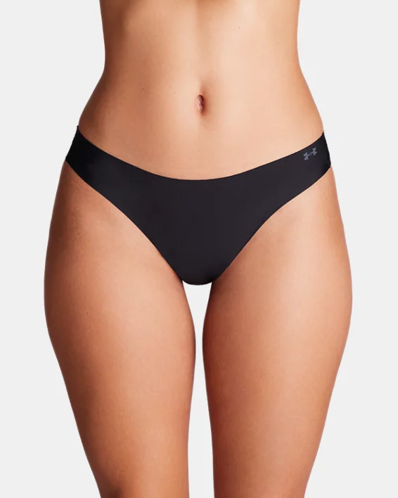 UA Pure Stretch Womens 3-Pack No Show Thong