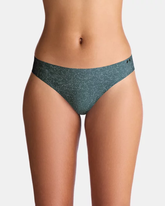 UA Pure Stretch Printed Womens 3-Pack No Show Thong
