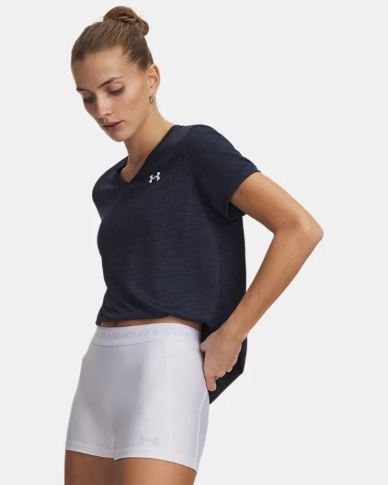 UA Tech Twist Womens V-Neck Short Sleeve