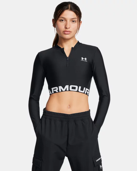 HeatGear Rib Womens  Zip Long Sleeve