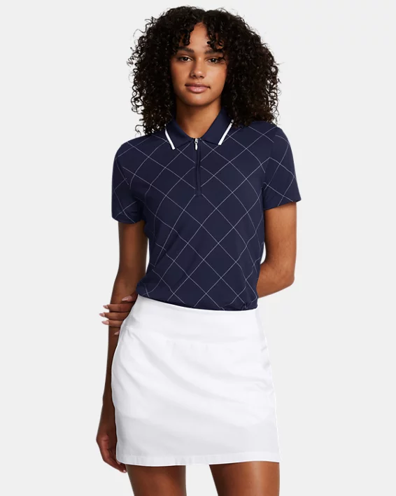 UA Premier Zip Windowpane Womens Polo