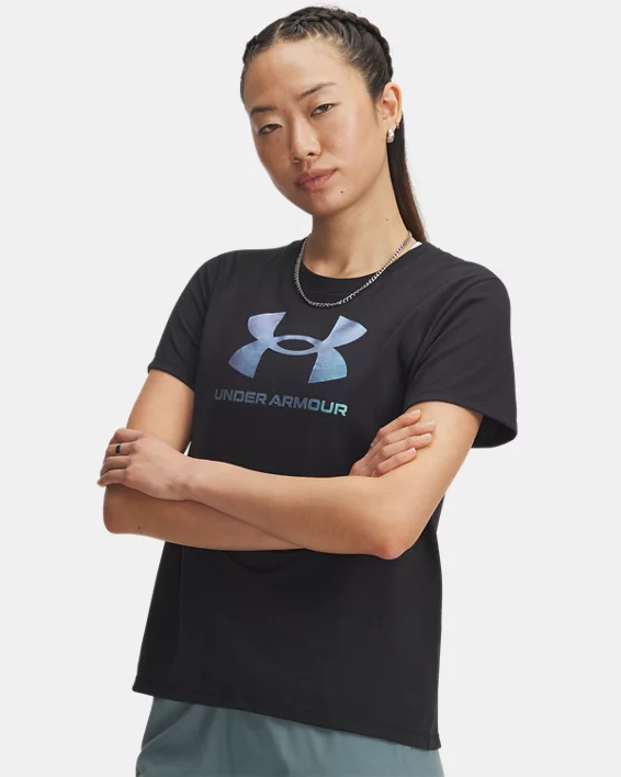 UA Rival Shimmer Womens Short Sleeve
