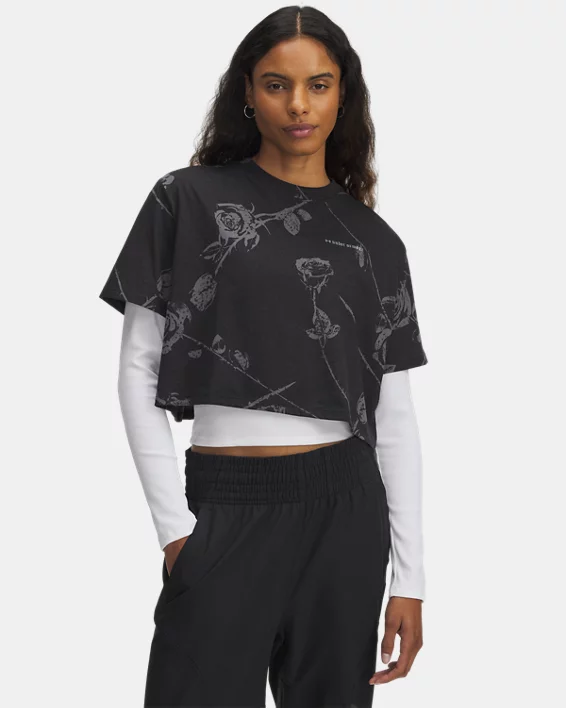 UA Etched Roses Womens Short Sleeve