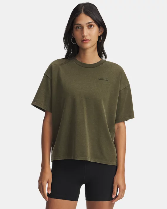 UA Boxy Wash Heavyweight Womens Short Sleeve