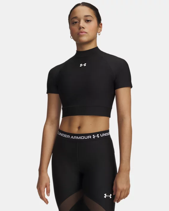 HeatGear Womens Crop Mock Short Sleeve